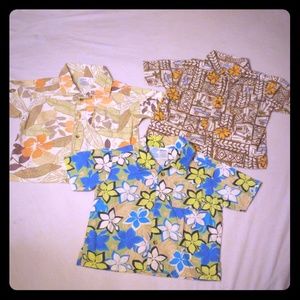 3 button-up Hawaiian style shirts 18 to 24 months